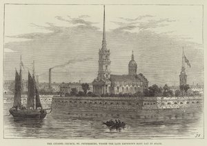 Église de la Citadelle, Saint-Pétersbourg, où le corps du défunt empereur était exposé - John Gilbert